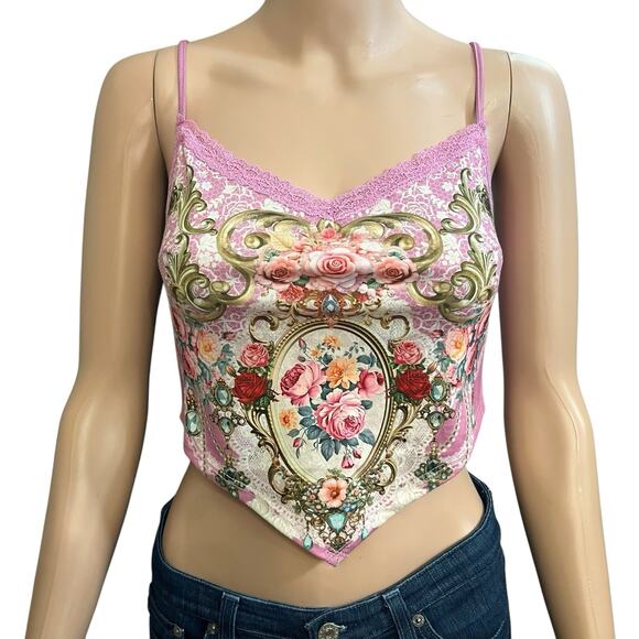 Current Mood Blossoming Maiden Crop Top XS Floral Cami Coquette Regency Rococo - Picture 1 of 6